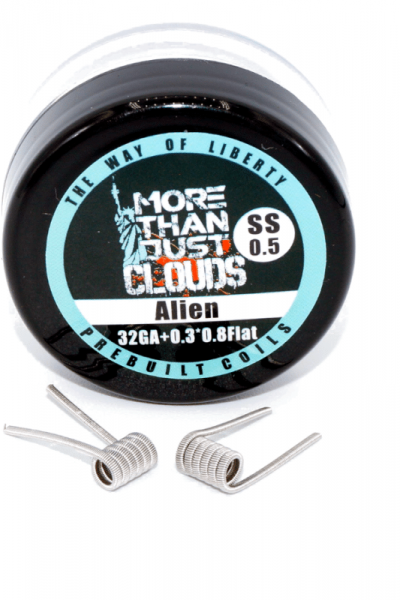 Alien SS316L 0,5 Ohm TWOL prebuilt Coils für Selbstwickler und Verdampfer
